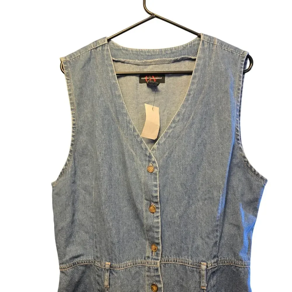 Vintage Gloria Vanderbilt denim jean dress NWT size large - Picture 3 of 6